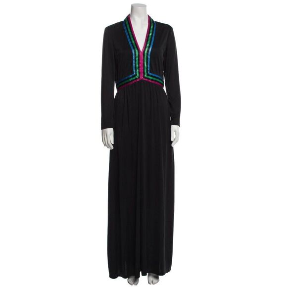 Victor Costa V-Neck Long Dress Size: S - Picture 1 of 3